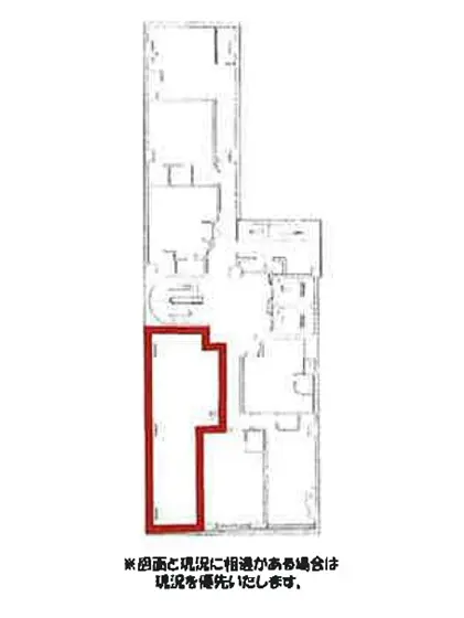 新橋の居抜き店舗の平面図