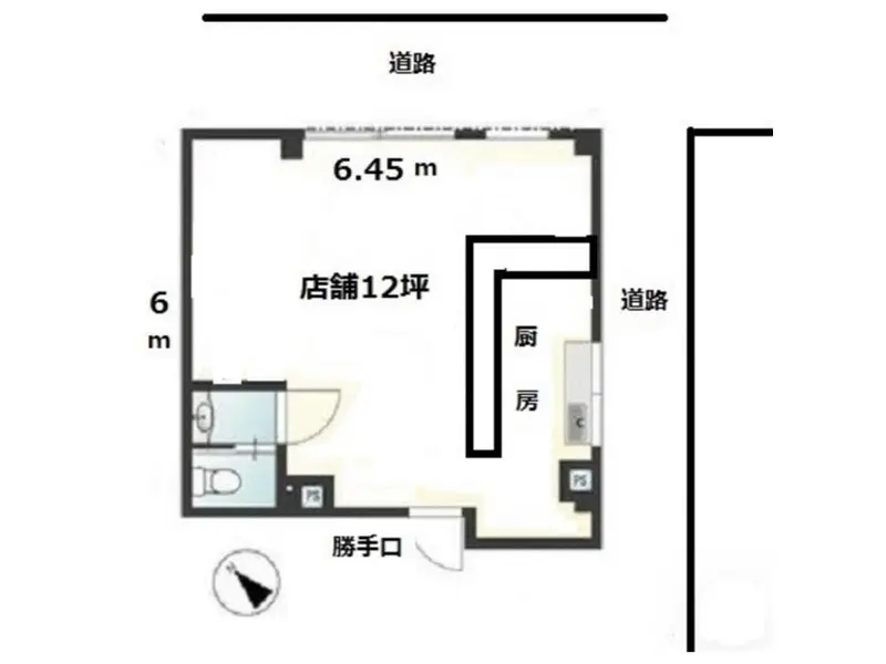 居酒屋の居抜き物件の平面図