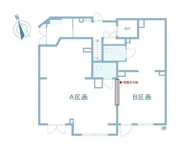 下北沢のスケルトン店舗物件の平面図