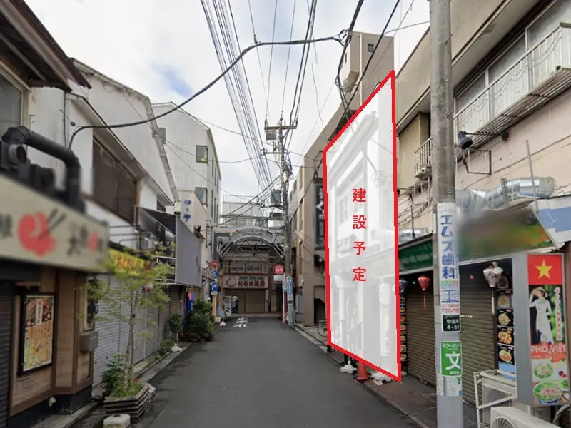弘明寺のスケルトン店舗物件の外観