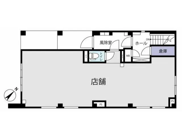 貸店舗(スケルトン)の平面図