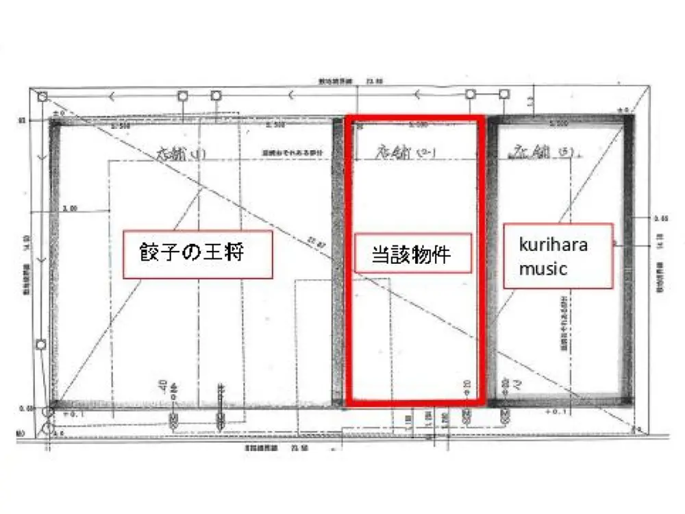 貸店舗(スケルトン)の平面図