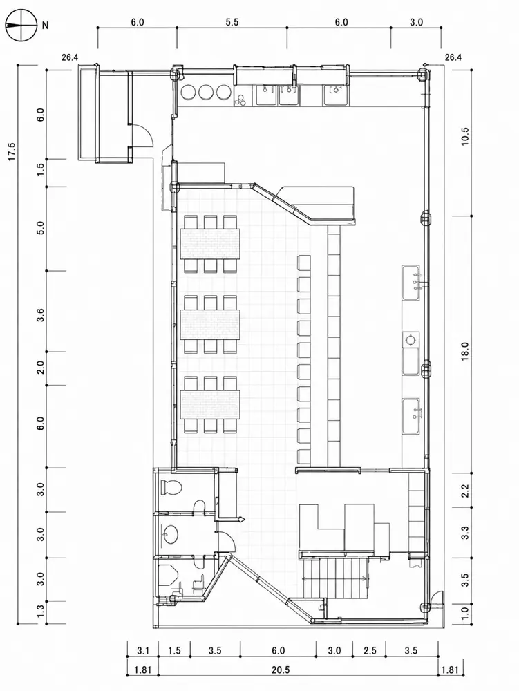 八王子の居抜き店舗の平面図