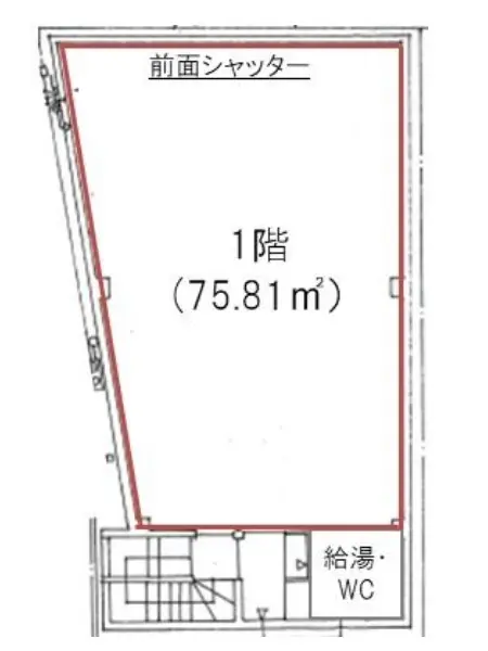 若松河田の居抜き店舗の平面図