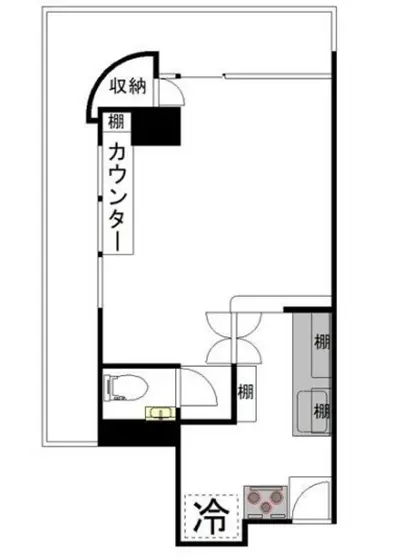 カフェ・喫茶店の居抜き物件の平面図
