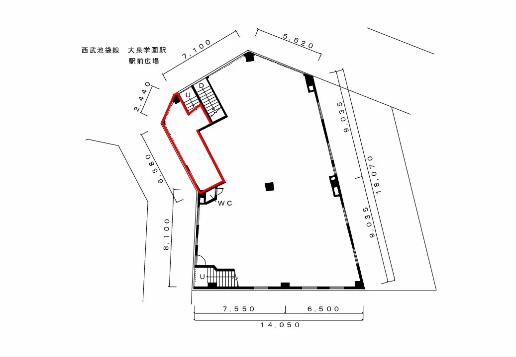 大泉学園のカフェ・喫茶店居抜きの平面図