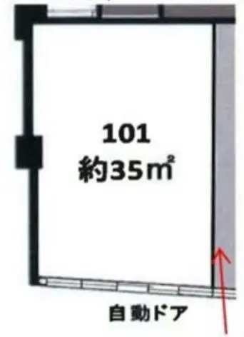 貸店舗(スケルトン)の平面図