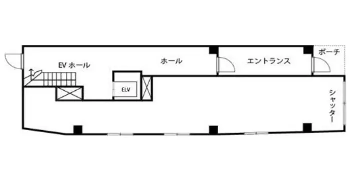 千駄木のスケルトン店舗物件の平面図