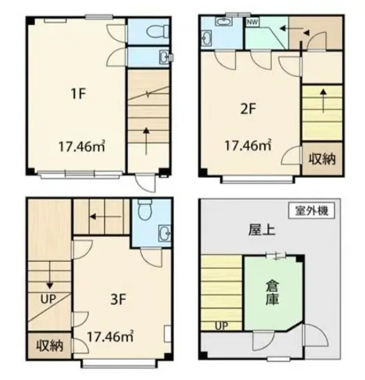 早稲田のスケルトン店舗物件の平面図