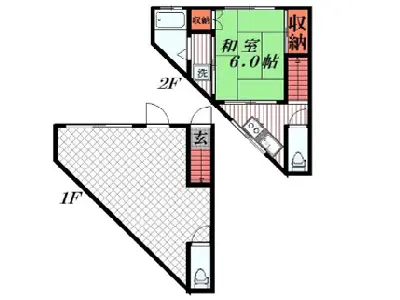 下落合の居抜き店舗の平面図