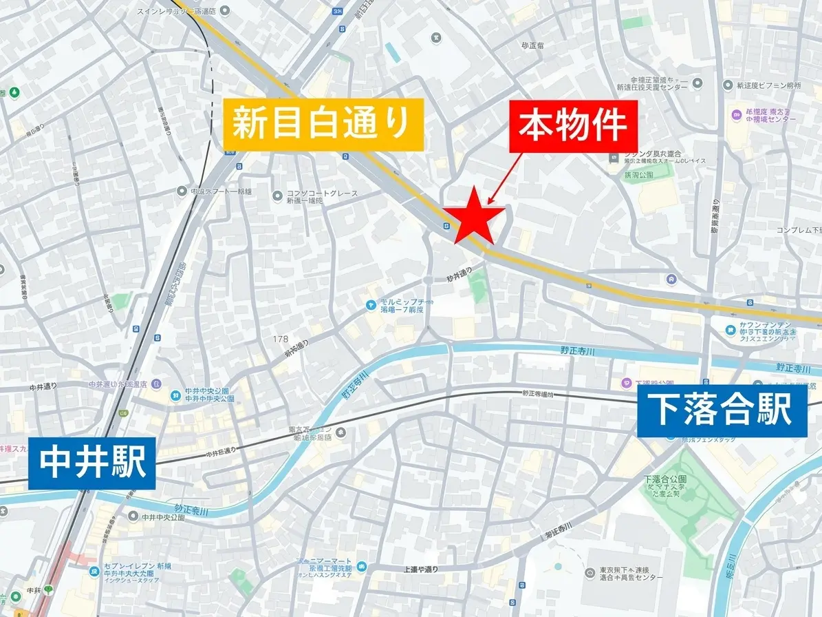 下落合の居抜き店舗の地図