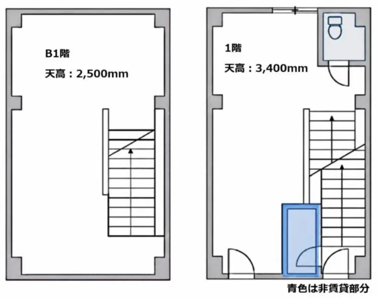 新日本橋のカフェ・喫茶店居抜きの平面図