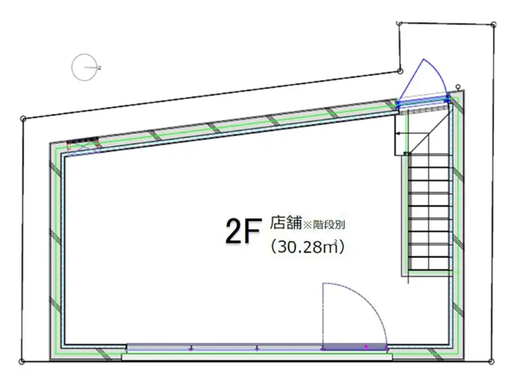 貸店舗(スケルトン)の平面図