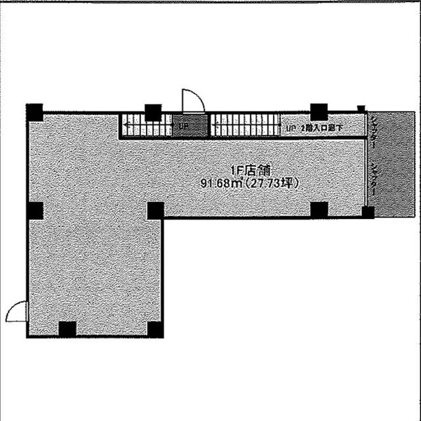 石川町の事務所仕様店舗物件の平面図