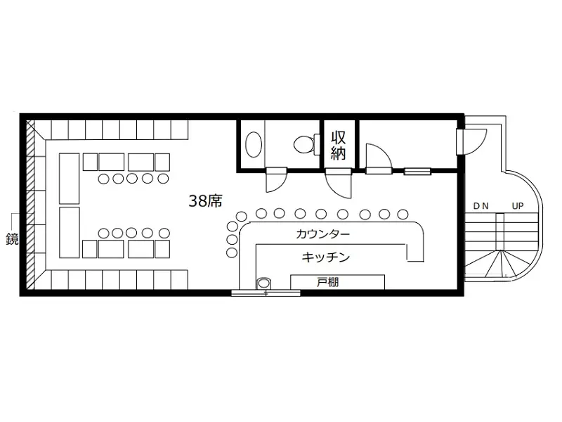 湯島の居抜き店舗の平面図